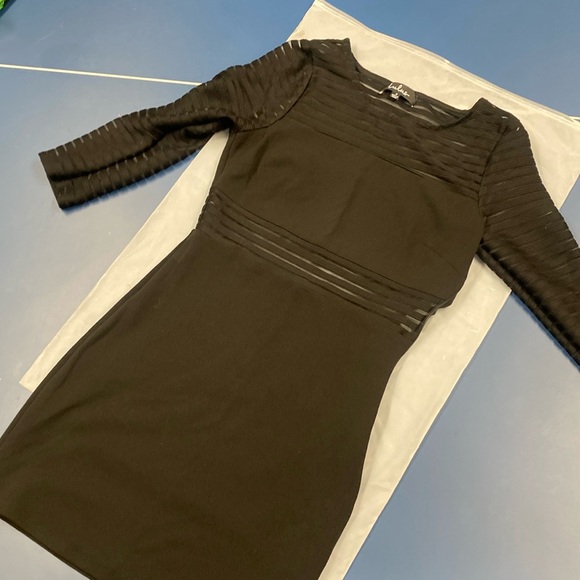 Lulus size small little black mini dress 3/4 sleeves great staple! - Picture 1 of 3